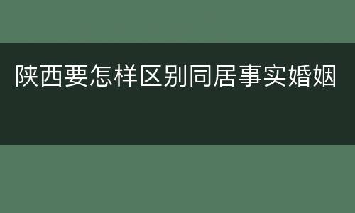 陕西要怎样区别同居事实婚姻