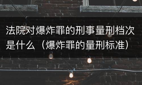 法院对爆炸罪的刑事量刑档次是什么（爆炸罪的量刑标准）