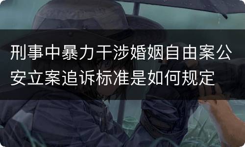 刑事中暴力干涉婚姻自由案公安立案追诉标准是如何规定