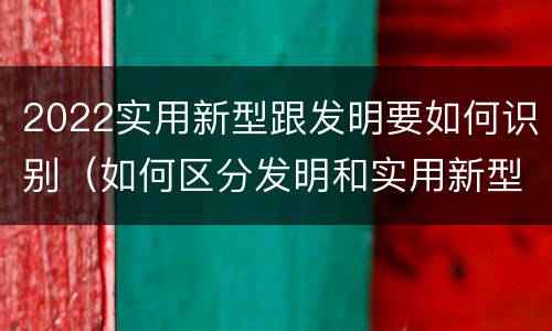 2022实用新型跟发明要如何识别（如何区分发明和实用新型）