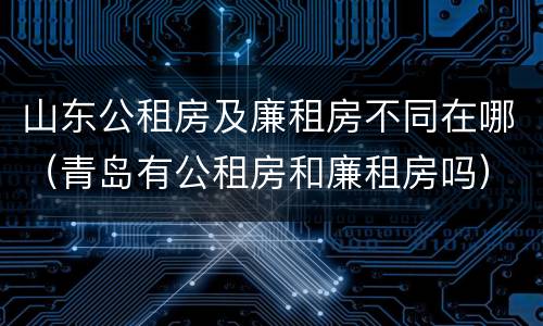 山东公租房及廉租房不同在哪（青岛有公租房和廉租房吗）