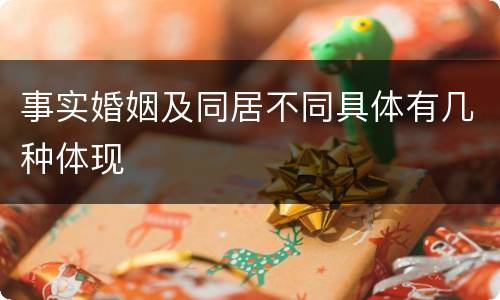 事实婚姻及同居不同具体有几种体现