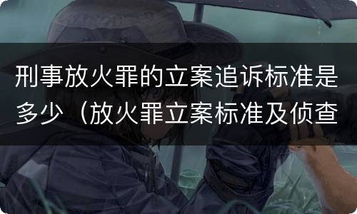 刑事放火罪的立案追诉标准是多少（放火罪立案标准及侦查）