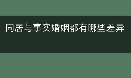 同居与事实婚姻都有哪些差异