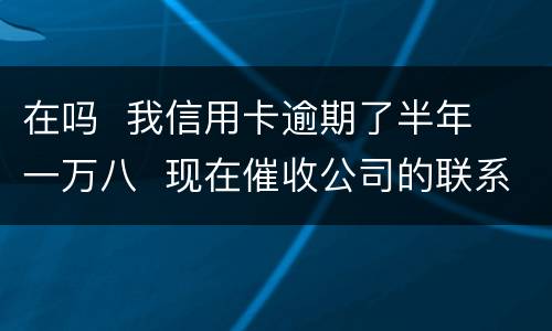 在吗  我信用卡逾期了半年  一万八  现在催收公司的联系到我  五天必须还钱