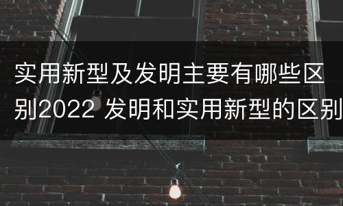 实用新型及发明主要有哪些区别2022 发明和实用新型的区别有
