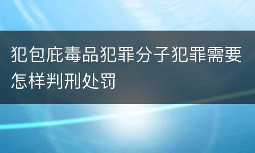 犯包庇毒品犯罪分子犯罪需要怎样判刑处罚