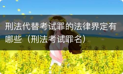 刑法代替考试罪的法律界定有哪些（刑法考试罪名）