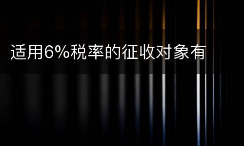 适用6%税率的征收对象有