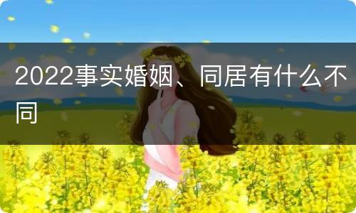 2022事实婚姻、同居有什么不同