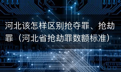 河北该怎样区别抢夺罪、抢劫罪（河北省抢劫罪数额标准）