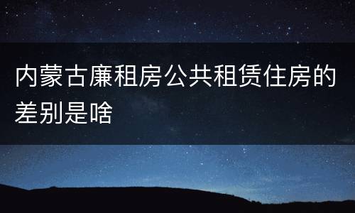 内蒙古廉租房公共租赁住房的差别是啥
