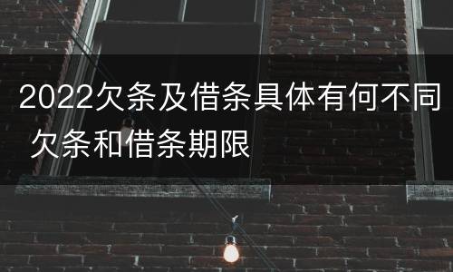 2022欠条及借条具体有何不同 欠条和借条期限