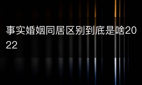 事实婚姻同居区别到底是啥2022