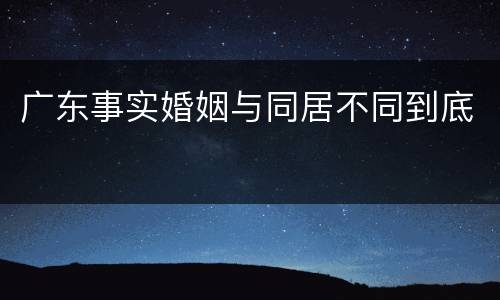 广东事实婚姻与同居不同到底