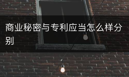 商业秘密与专利应当怎么样分别