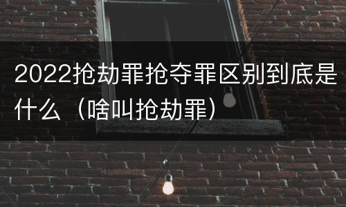 2022抢劫罪抢夺罪区别到底是什么（啥叫抢劫罪）