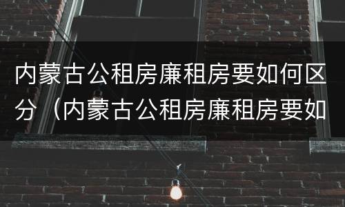 内蒙古公租房廉租房要如何区分（内蒙古公租房廉租房要如何区分等级）