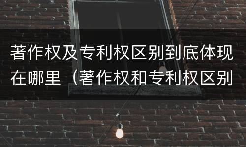 著作权及专利权区别到底体现在哪里（著作权和专利权区别）