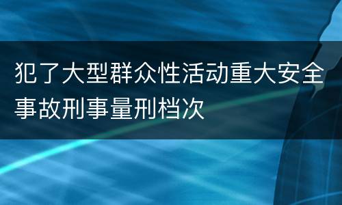 犯了大型群众性活动重大安全事故刑事量刑档次
