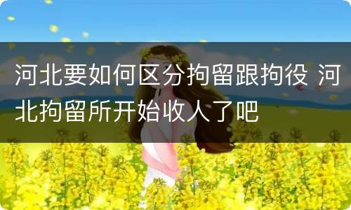 河北要如何区分拘留跟拘役 河北拘留所开始收人了吧