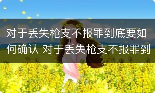 对于丢失枪支不报罪到底要如何确认 对于丢失枪支不报罪到底要如何确认犯罪