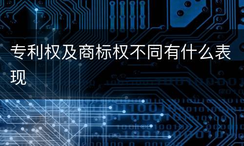 专利权及商标权不同有什么表现