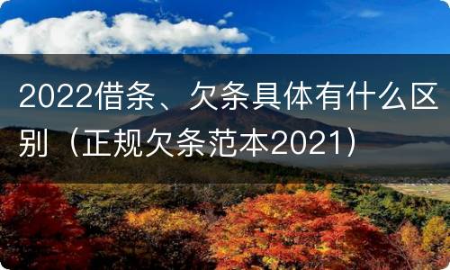 2022借条、欠条具体有什么区别（正规欠条范本2021）