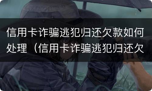 信用卡诈骗逃犯归还欠款如何处理（信用卡诈骗逃犯归还欠款如何处理呢）