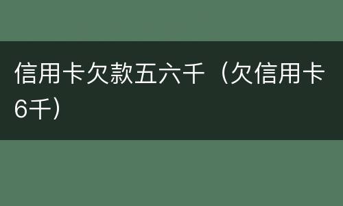 信用卡欠款五六千（欠信用卡6千）