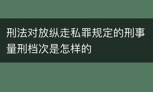 刑法对放纵走私罪规定的刑事量刑档次是怎样的