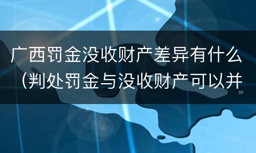 广西罚金没收财产差异有什么（判处罚金与没收财产可以并罚吗）
