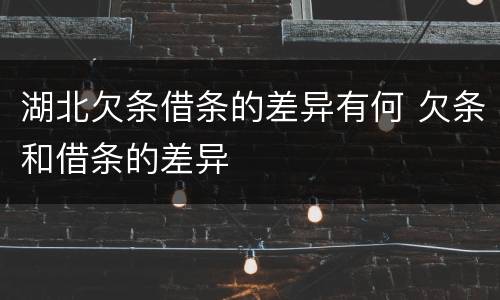 湖北欠条借条的差异有何 欠条和借条的差异