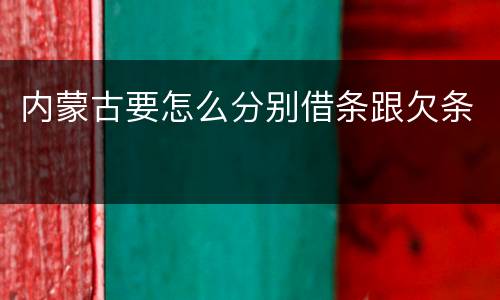 内蒙古要怎么分别借条跟欠条