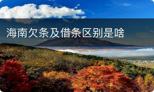 海南欠条及借条区别是啥