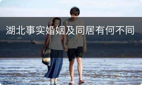 湖北事实婚姻及同居有何不同