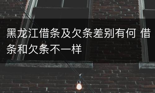 黑龙江借条及欠条差别有何 借条和欠条不一样