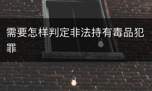 需要怎样判定非法持有毒品犯罪
