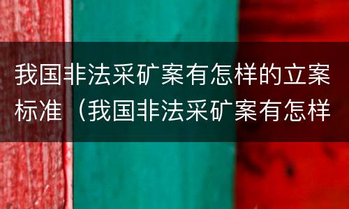 我国非法采矿案有怎样的立案标准（我国非法采矿案有怎样的立案标准和规定）