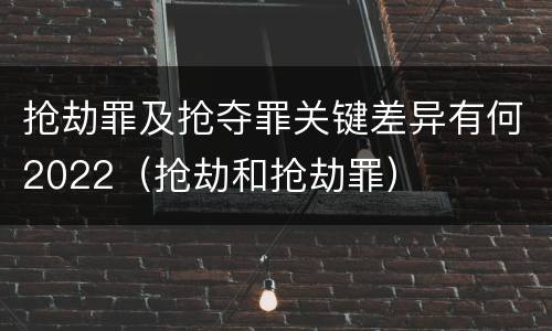 抢劫罪及抢夺罪关键差异有何2022（抢劫和抢劫罪）