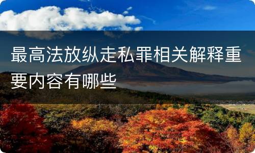 最高法放纵走私罪相关解释重要内容有哪些