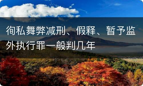 徇私舞弊减刑、假释、暂予监外执行罪一般判几年
