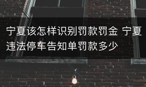 宁夏该怎样识别罚款罚金 宁夏违法停车告知单罚款多少