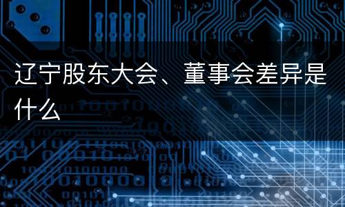 辽宁股东大会、董事会差异是什么