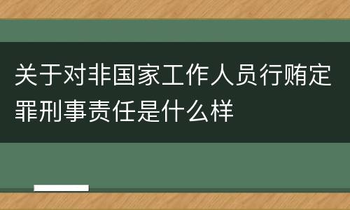 关于对非国家工作人员行贿定罪刑事责任是什么样