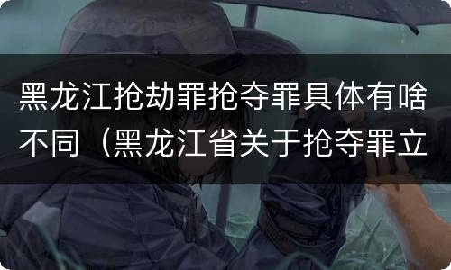 黑龙江抢劫罪抢夺罪具体有啥不同（黑龙江省关于抢夺罪立案标准）