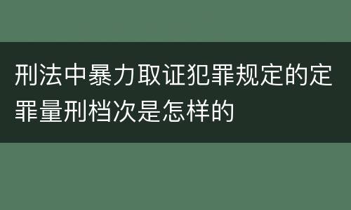 刑法中暴力取证犯罪规定的定罪量刑档次是怎样的