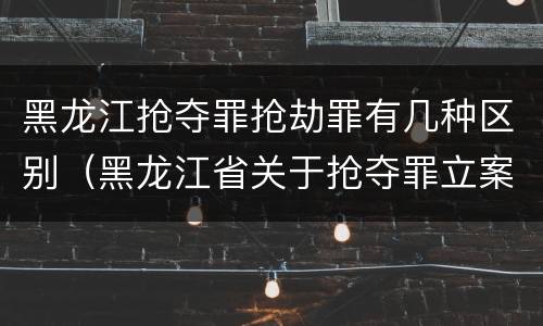 黑龙江抢夺罪抢劫罪有几种区别(黑龙江省关于抢夺罪立案标准)