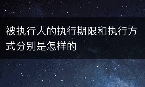 被执行人的执行期限和执行方式分别是怎样的