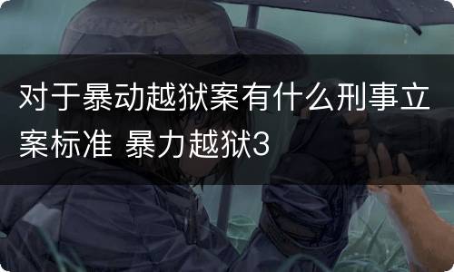 对于暴动越狱案有什么刑事立案标准 暴力越狱3